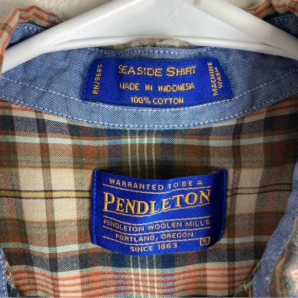 Pendleton Seaside Shirt Plaid Short Sleeve - Picture 2 of 3